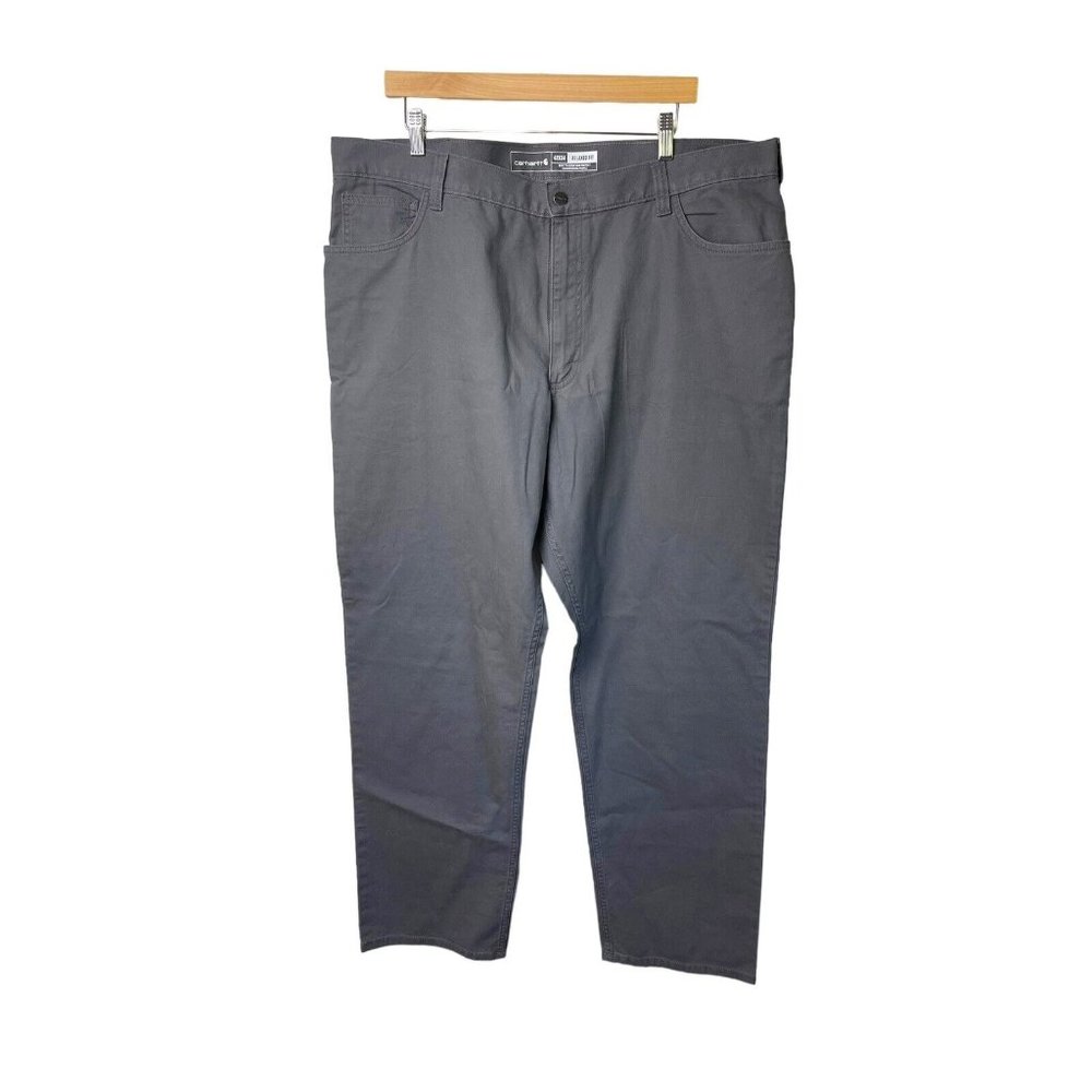 Carhartt Mens‎ 42x34 Work Pants Rugged Flex Relaxed Fit Canvas Gray 5-Pocket